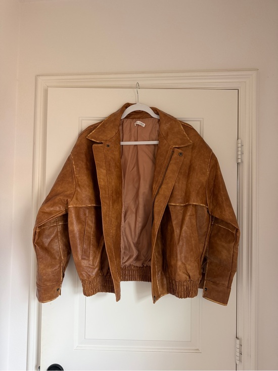 12th Tribe Jackets & Blazers - London Calling Cognac Oversized Faux Leather Jacket